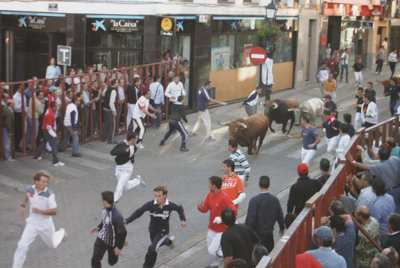 スペインの牛追い祭り