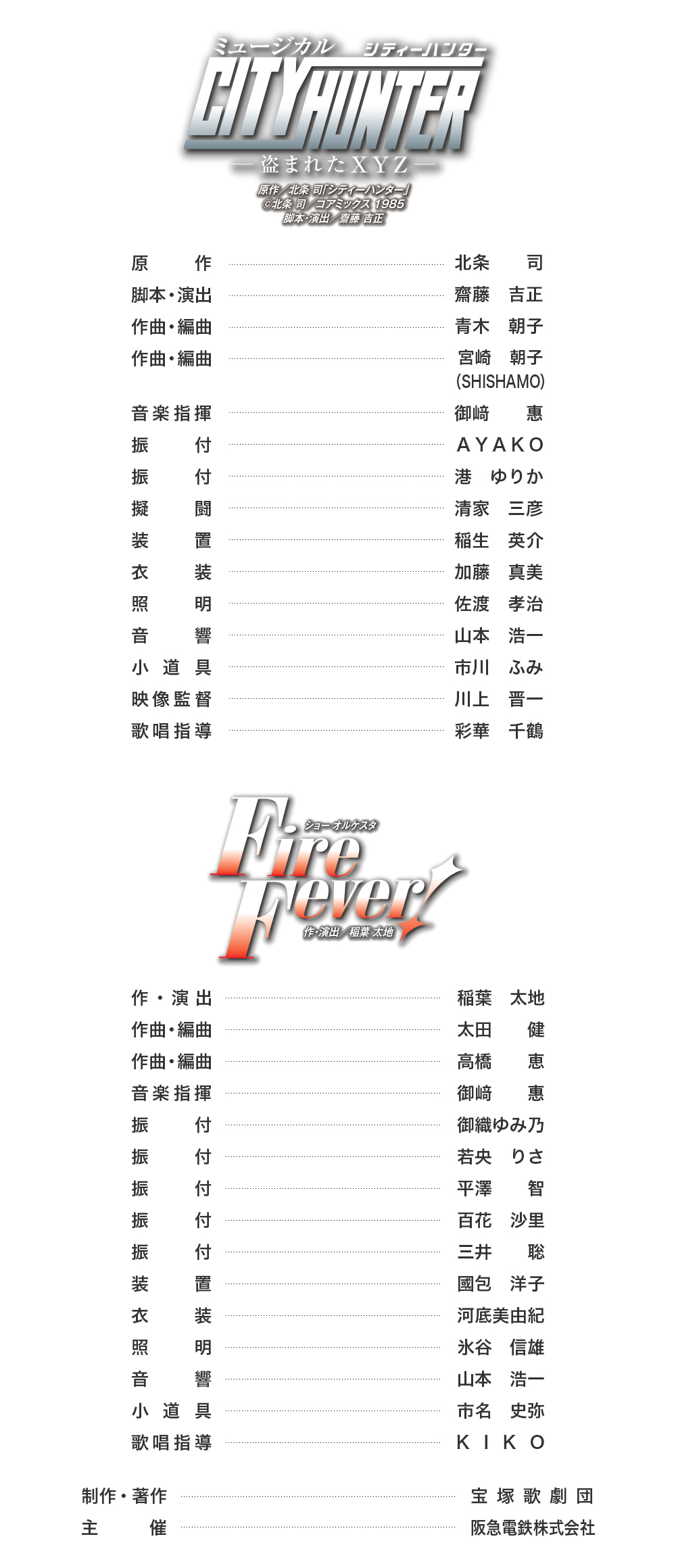 キャスト 雪組公演 City Hunter Fire Fever 宝塚歌劇公式ホームページ